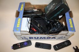 A BOX OF ELECTRICALS TO INCLUDE COMPUTER HARD DRIVES ETC