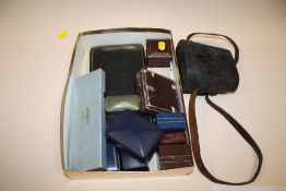 A COLLECTION OF EMPTY VINTAGE JEWELLERY BOXES, BINOCULAR CASE ETC.