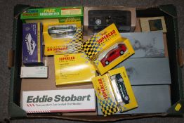 A TRAY OF BOXED DIE CAST TOY CARS