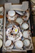 A TRAY OF COLCLOUGH AND OTHER SIMILAR PATTERN CHINA