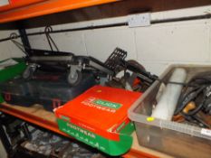 A SELECTION OF TOOLS AND PARTS ETC TO INCLUDE PLANES, ANGLE GRINDERS, SACK TRUCK AND FOOTWEAR