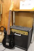 AN ENCORE ELECTRIC GUITAR, TOGETHER WITH A MARSHALL VALVESTATE VS30R AMPLIFIER