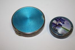 TWO SILVER AND ENAMEL COMPACTS S/D