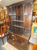 A VINTAGE OAK WELSH DRESSER OF SMALL PROPORTIONS H-193 W-120 CM