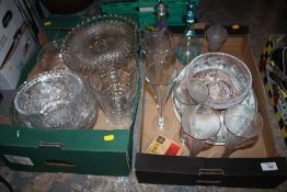 TWO TRAYS OF GLASSWARE TO INCLUDE ROYAL BRIERLEY