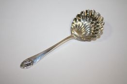 A HALLMARKED SILVER SIFTER SPOON