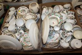A LARGE QUANTITY OF ASSORTED INDIAN TREE PATTERN CHINA TO INCLUDE COALPORT, DUCHESS ETC.