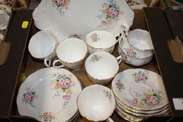 A SMALL TRAY OF ROYAL ALBERT SPRING BOUQUET CHINA