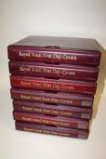 A LARGE COLLECTION OF ROYAL MAIL STAMP FIRST DAY COVERS CONTAINED IN SEVEN ALBUMS