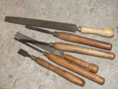 SIX VINTAGE CHISELS