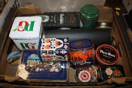 A TRAY OF COLLECTABLE TINS