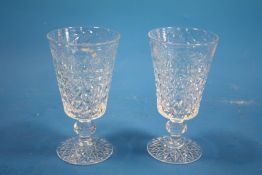 A PAIR OF STEWART CRYSTAL TRUMPET VASES, HEIGHT 23 CM