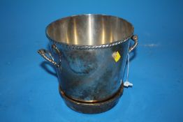 A SILVER PLATED CHAMPAGNE BUCKET