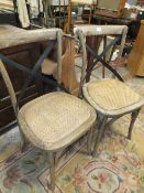 A PAIR OF MODERN LIMED BENTWOOD DINING CHAIRS