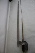 A GEORGE V INFANTRY OFFICIAL'S DRESS SWORD with home made scabbard.