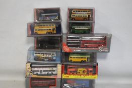 TWELVE BOXED CORGI OMNIBUS BUSES, COACHES, AND TRAMS, models are limited edition together with a