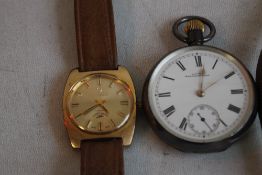 A SILVER OPEN FACED POCKET WATCH, and a Tressa laser beam gentleman's wristwatch