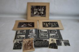 A WWII ERA PHOTOGRAPH ALBUM WITH PICTURES, of nurses, soldiers, etc., along with a small quantity of