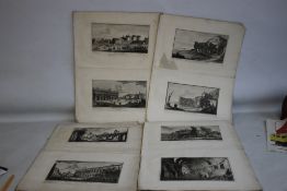 A QUANTITY OF 18TH CENTURY TOPOGRAPHICAL COPPER ENGRAVINGS, some engraved by Ant. Cardon after