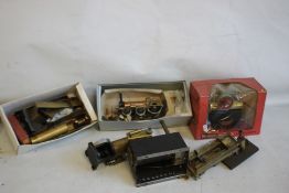BOX CONTAINING BOXED MAMOD MINOR TWO STEAM ENGINE, other unboxed steam engine parts, copper and