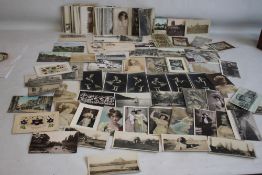A COLLECTION OF EARLY 20TH CENTURY POSTCARDS, includes real photographs, topographic, silks etc