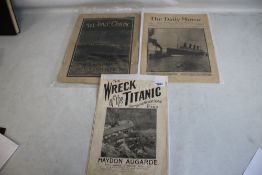 TITANIC INTEREST - 'The Daily Mirror' Tuesday April 16 1912 with report of the disaster, 'The