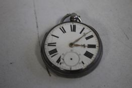 WELSH INTEREST A SILVER FUSEE OPEN FACE POCKET WATCH, the movement signed W. Williams Llanidloes,