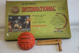 BOXED SUBBUTEO INTERNATIONAL TABLE SOCCER SET, complete with floodlight, also including a wooden