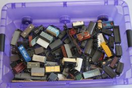 CIRCA EIGHTY PIECES OF 00 GAUGE, covered and uncovered, unboxed, rolling stock, Triang, Wrenn,