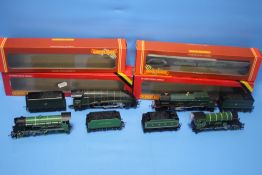 FOUR BOXED HORNBY STEAM LOCOMOTIVES AND TENDERS to include BR Class A4 Malard (4-6-2), SR Schools