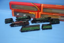 FOUR BOXED HORNBY LOCOMOTIVES, to include Battle of Britain class Spitfire (4-6-2), BR class 8p