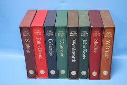 FOLIO SOCIETY - EIGHT VOLUMES OF 'THE FOLIO POETS', all in individual slip cases comprising Keats