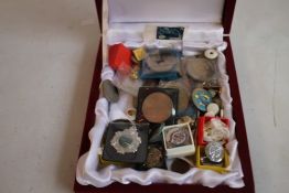 A COLLECTION OF OF COINS, BADGES ETC