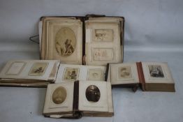FOUR VICTORIAN PHOTOGRAPH ALBUMS AND CONTENTS, mostly portraits