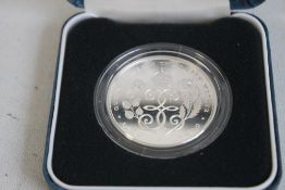 A 1990 QUEEN ELIZABETH THE QUEEN MOTHER 90TH BIRTHDAY SILVER PROOF CROWN, in Royal Mint case