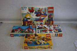 FOUR BOXED LEGO SETS, to include numbers 577, 376, 263 and 20.