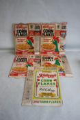 FIVE EMPTY KELLOGG'S CORN FLAKE PACKETS 1980S, to include Special Diamond Jubilee Pack,