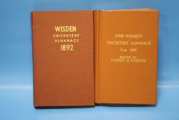 WISDEN CRICKETERS' ALMANACK 1892 AND 1895, both rebound