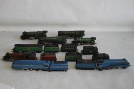 EIGHT UNBOXED OO GAUGE STEAM LOCOMOTIVES WITH TENDERS, including Sir Nigel Gresley 4-6-2, Coronation