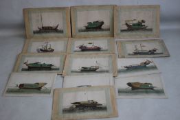 A COLLECTION OF CHINESE RICE PAPER PAINTINGS, of various boats