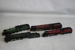 FOUR OO GAUGE STEAM LOCOMOTIVES AND TENDERS ALL UNBOXED, to include Duchess Of Sutherland 4-6-2,