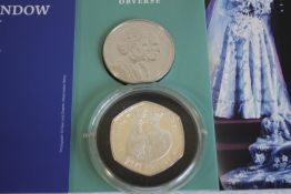 A 2007 DIAMOND WEDDING CROWN IN PRESENTATION SLEEVE, together with an Alderney proof Diamond Wedding