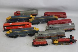 AN ASSORTMENT OF TEN UNBOXED 00 GAUGE LOCOMOTIVES, by Triang, Jouef etc