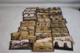 A QUANTITY OF STEREOSCOPE PHOTOGRAPHS, to include images of Ceylon, Portugal, France, Scotland,