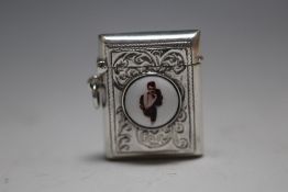 A MODERN ENAMEL SET VESTA, H 4 cm