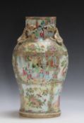 A CHINESE FAMILLE ROSE VASE, A/F, H 37 cm