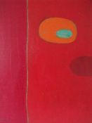 (XX). Abstract composition, indistinctly signed lower right, oil on board, framed, 75 x 49 cm