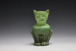 A J R MALLY ART POTTERY CAT VASE, H 25 cm