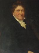 CIRCLE OF SIR HENRY RAEBURN (1756-1823). Portrait study of a gentleman with white stock and black