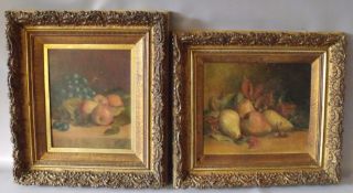 A.M. BRYANS (XIX-XX). Still life study of fruit on a table, signed and dated 1897 lower left, oil on